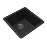 Aquaperla Arete 422x422mm Matte Black Single Bowl Granite Sink