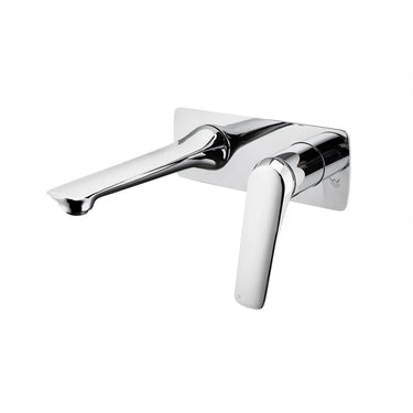 Aquaperla AU Chrome wall basin mixer set with spout