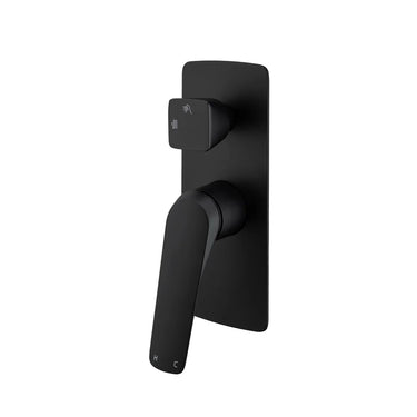 Aquaperla AU Matte Black shower wall mixer with diverter