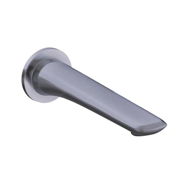 Aquaperla Bellino Brushed Nickel Bath Spout 190mm - Curved Wall Spout