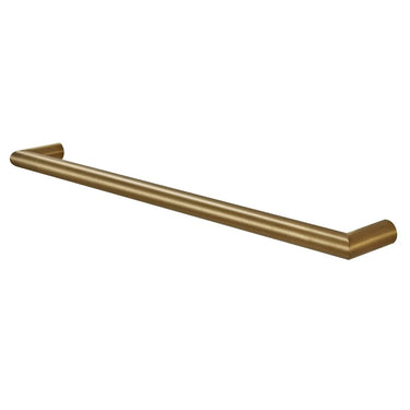 Aquaperla Brushed Brass heated towel rail, single horizontal bar