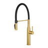 Aquaperla Brushed Brass Pull Out Kitchen Mixer Tap - Flexible Spout, Magnetic Spray Dock
