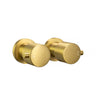 Aquaperla Brushed Brass Round Shower Wall Taps - Knob Handles