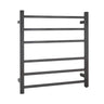 Aquaperla Brushed Gunmetal heated towel rail, 6 bars, square