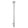 Aquaperla Brushed Nickel heated towel rail, single vertical bar with timer