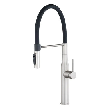 Aquaperla Brushed Nickel Pull Out Kitchen Mixer Tap - Flexible Spout, Magnetic Spray Dock