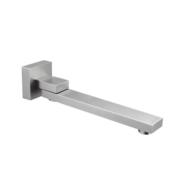 Aquaperla Brushed Nickel Swivel Bath Spout 239mm - Square Wall Spout