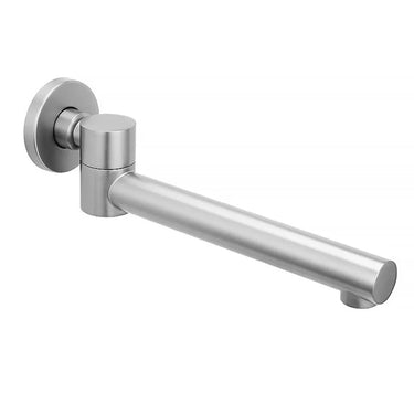 Aquaperla Brushed Nickel Swivel Bath Spout 240mm - Round Wall Spout