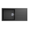 Aquaperla Carysil 1000x500mm Matte Black Single Bowl Granite Sink with Drainer