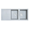 Aquaperla Carysil 1160x500mm Concrete Grey Double Bowl Granite Sink with Drainer