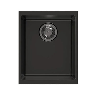 Aquaperla Carysil 370x460mm Matte Black Single Bowl Granite Sink
