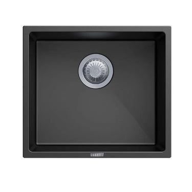 Aquaperla Carysil 457x406mm Matte Black Single Bowl Granite Sink