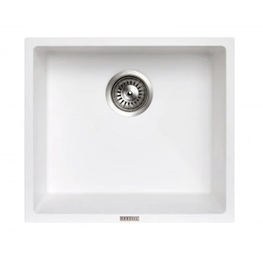 Aquaperla Carysil 457x406mm Matte White Single Bowl Granite Sink