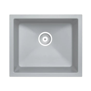 Aquaperla Carysil 533x457mm Concrete Grey Single Bowl Granite Sink