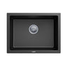 Aquaperla Carysil 610x457mm Matte Black Single Bowl Granite Sink