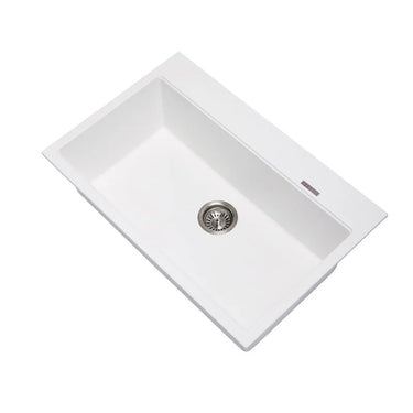 Aquaperla Carysil 780x510mm Matte White Single Bowl Granite Sink