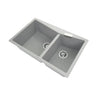 Aquaperla Carysil 800x500mm Concrete Grey Double Bowl Granite Sink