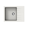 Aquaperla Carysil City 650x500mm Matte White Single Bowl Granite Sink with Drainer