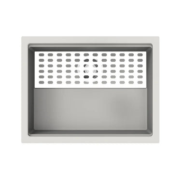 Aquaperla Carysil Harmony 610x457mm Matte White Single Bowl Granite Sink with Bottom Grid