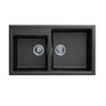 Aquaperla Carysil Vivaldi 860x500mm Matte Black 1 & 3/4 Bowl Granite Sink