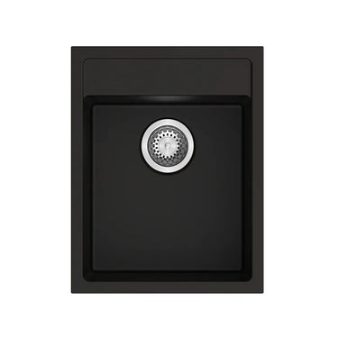 Aquaperla Carysil Waltz 400x500mm Matte Black Single Bowl Granite Sink
