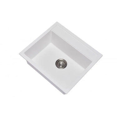 Aquaperla Carysil Waltz 560x510mm Matte White Single Bowl Granite Sink