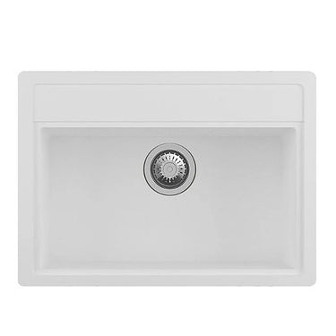 Aquaperla Carysil Waltz 680x500mm Matte White Single Bowl Granite Sink