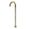 Aquaperla Cavallo Brushed Brass Freestanding Bath Spout - Square Gooseneck, Floor Mounted, Stainless Steel