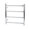 Aquaperla Chrome heated towel rail, 4 bars, round
