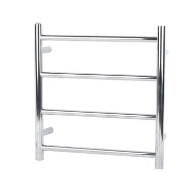 Aquaperla Chrome heated towel rail, 4 bars, round