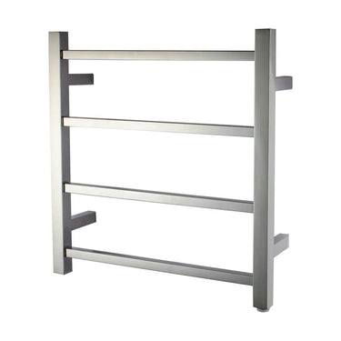 Aquaperla Chrome heated towel rail, 4 bars, square