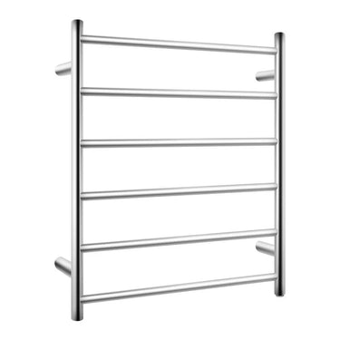 Aquaperla Chrome heated towel rail, 6 bars, round