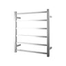 Aquaperla Chrome heated towel rail, 6 bars, square