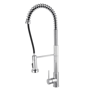 Aquaperla Chrome Spring Pull Out Kitchen Mixer Tap - Coil Spout, Dual Spray