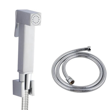 Aquaperla Chrome Toilet Bidet Spray Kit - Square Handheld Sprayer, 1.2m Hose