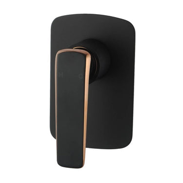 Aquaperla Esperia Black & Rose Gold wall shower mixer for shower or bath