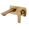 Aquaperla Esperia Brushed Brass wall basin mixer set with spout