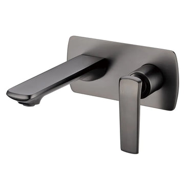Aquaperla Esperia Gunmetal wall basin mixer set with spout