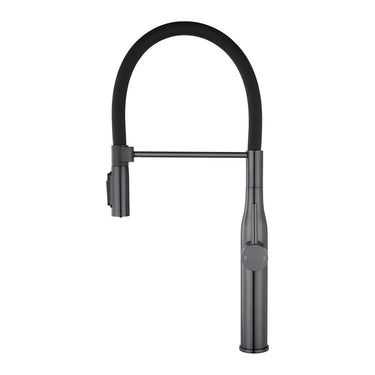 Aquaperla Gunmetal Pull Out Kitchen Mixer Tap - Flexible Spout, Magnetic Spray Dock