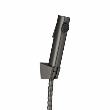 Aquaperla Gunmetal Toilet Bidet Spray Kit - Round Handheld Sprayer, 1.2m Hose