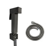 Aquaperla Gunmetal Toilet Bidet Spray Kit - Square Handheld Sprayer, 1.2m Hose