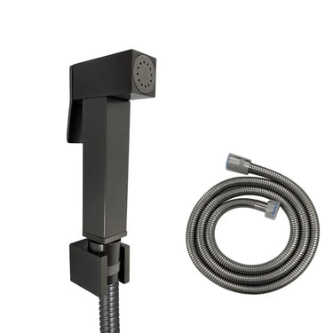 Aquaperla Gunmetal Toilet Bidet Spray Kit - Square Handheld Sprayer, 1.2m Hose
