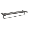 Aquaperla Gunmetal Towel Shelf with Hanging Rail 600mm