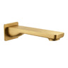 Aquaperla Ivano Brushed Brass Bath Spout 180mm - Square Wall Spout, Back Plate