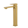 Aquaperla Ivano Brushed Brass tall basin mixer tap for vessel and above-counter basins