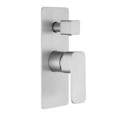Aquaperla Ivano Brushed Nickel shower wall mixer with diverter