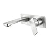 Aquaperla Ivano Brushed Nickel wall basin mixer set with spout