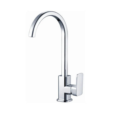 Aquaperla Ivano Chrome Gooseneck Kitchen Mixer Tap - Square Lever