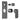 Aquaperla Ivano Gunmetal shower wall mixer with diverter parts: cover plate, lever and diverter knob