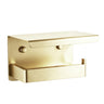 Aquaperla Ivano Light Brushed Brass Toilet Roll Holder with Shelf
